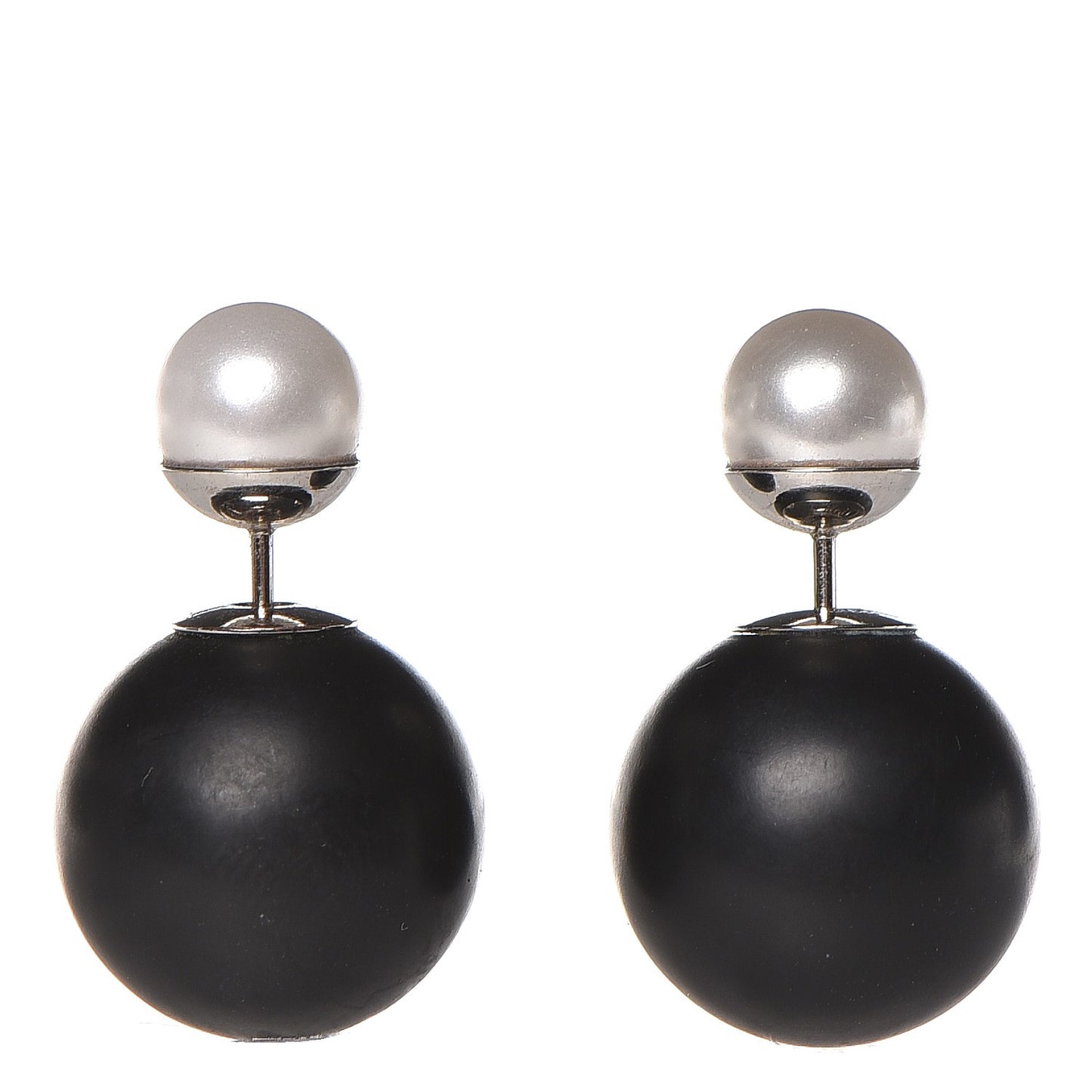 Mise En Dior Tribal Earrings Matte Black Pearl