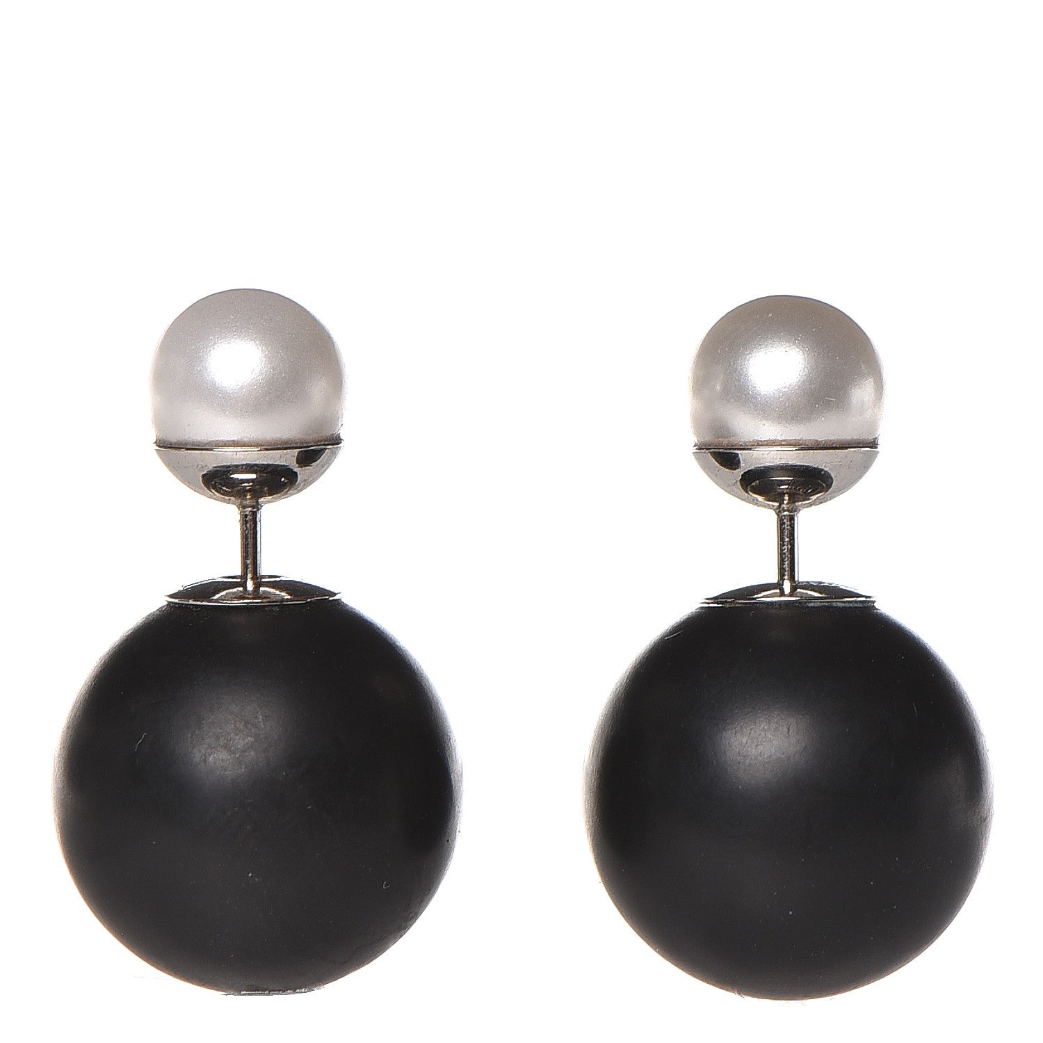 Christian Dior Mise En Dior Tribal Earrings Matte Black Pearl 1 of 5