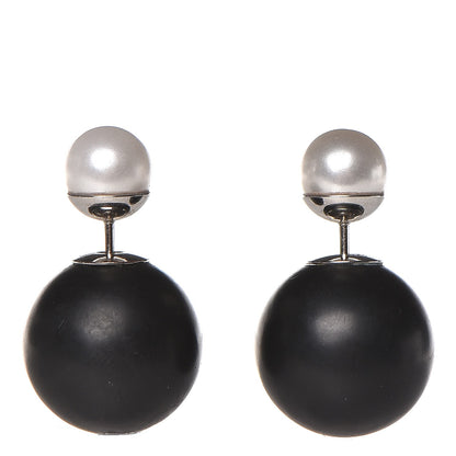 Christian Dior Mise En Dior Tribal Earrings Matte Black Pearl 1 of 5