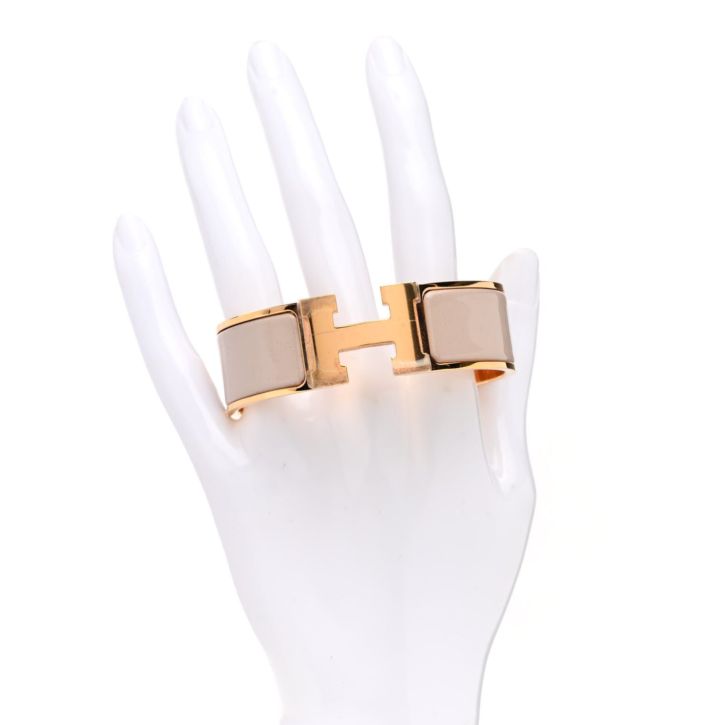 Enamel Wide Clic Clac H Bracelet GM Beige Rose