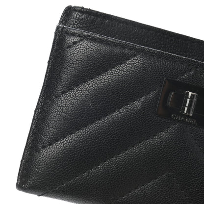 Chanel Sheepskin Chevron Quilted Reissue Card Holder So Black 9 of 10