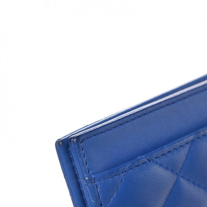 Chanel Lambskin Quilted Card Holder Wallet Blue 10 of 13
