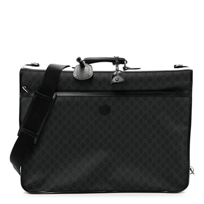 Gucci GG Supreme Monogram Azalea Calfskin Retro Interlocking G Garment Bag Black 1 of 12