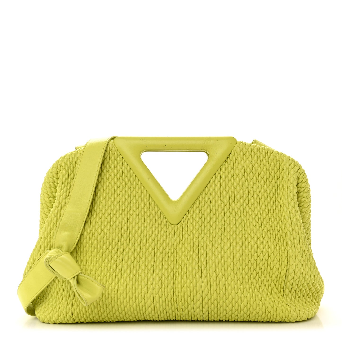 Lambskin Knit Large The Point Triangle Bag Seagrass