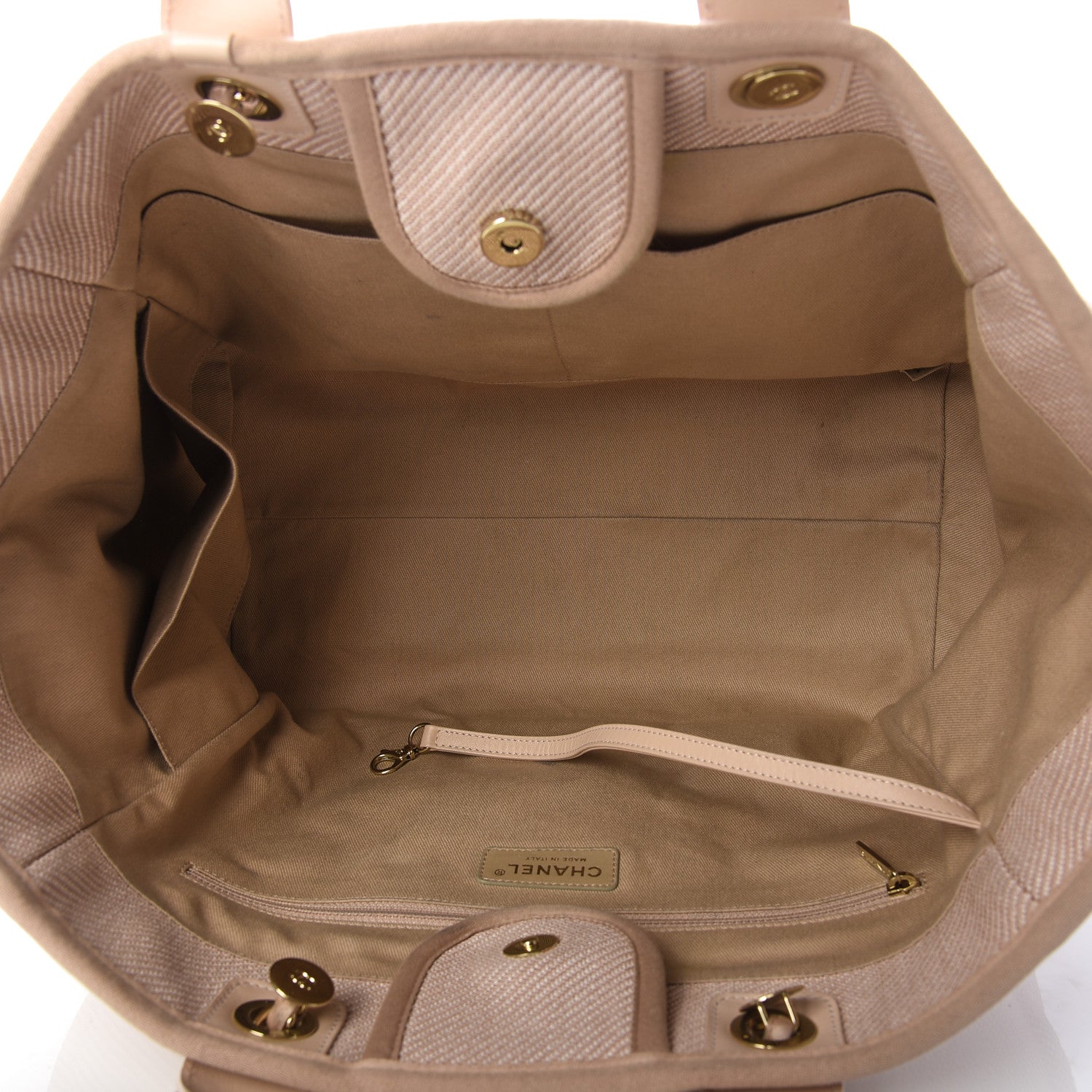 Chanel Mixed Fibers Calfskin Medium Deauville Tote Beige 6 of 10