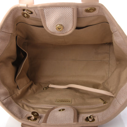 Chanel Mixed Fibers Calfskin Medium Deauville Tote Beige 6 of 10