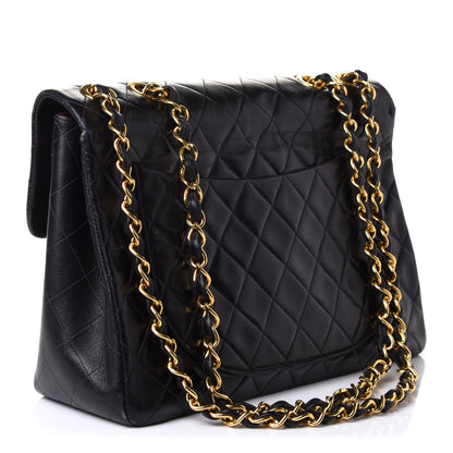 Chanel Lambskin Quilted XL Jumbo Single Flap Black 2 of 10