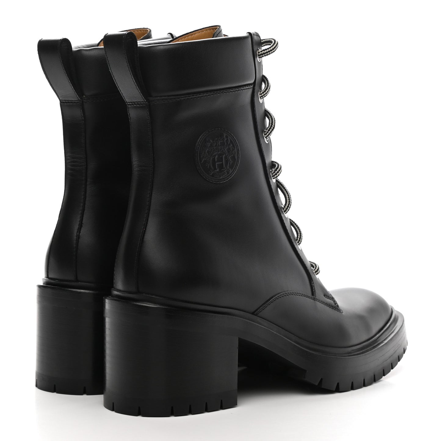 Calfskin Bridge Ankle Boots 40 Black
