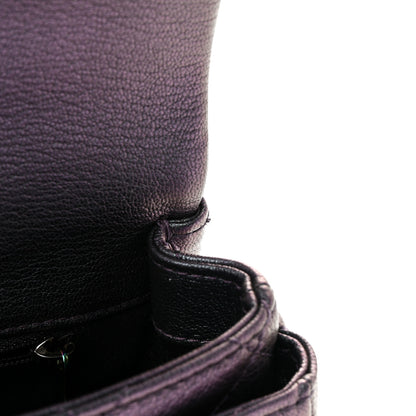 Chanel Iridescent Goatskin Quilted Small Double Carry Waist Chain Flap Purple 11 of 13