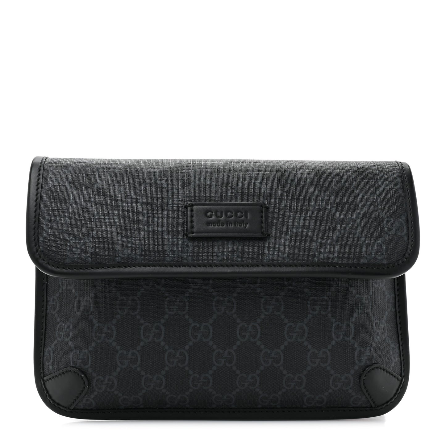 GG Supreme Monogram Web Slim Belt Bag Black Grey