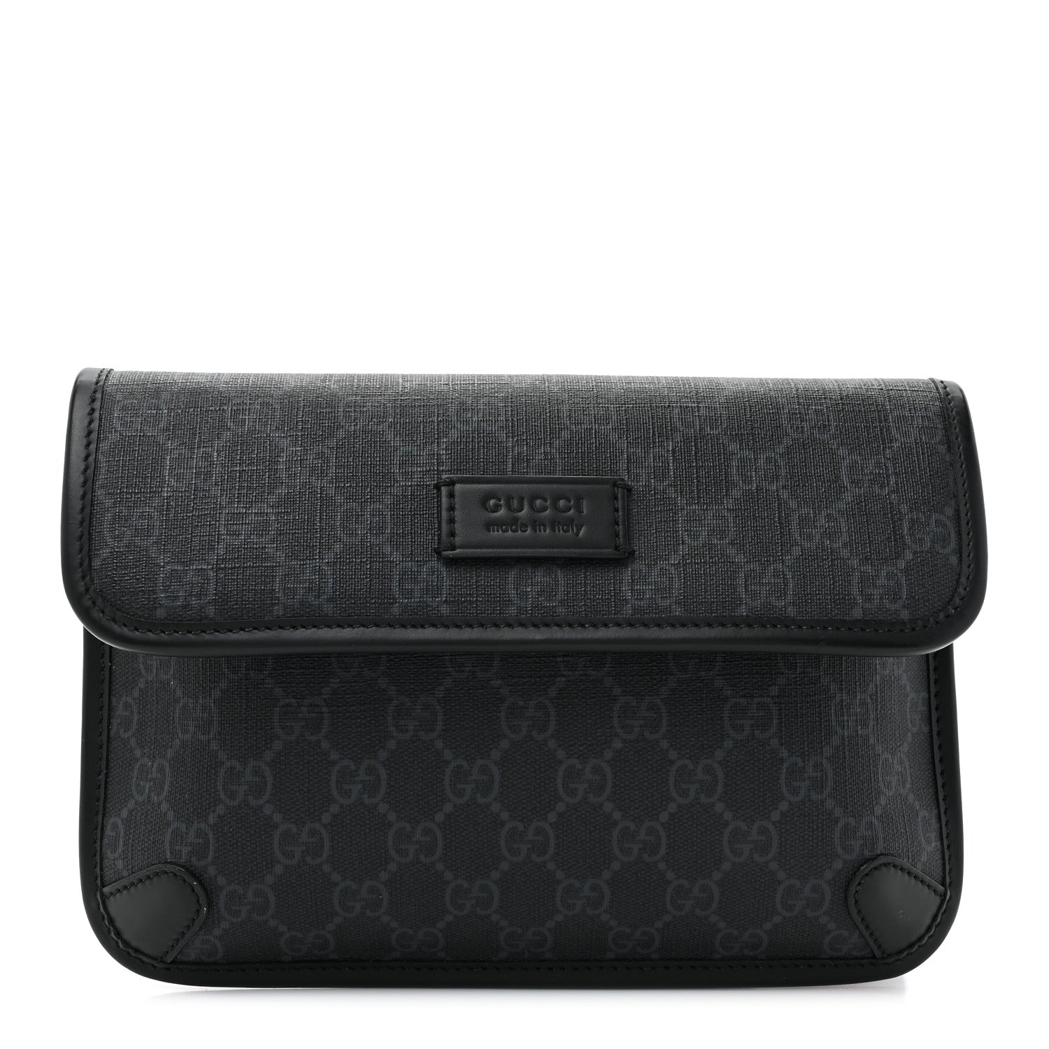 Gucci GG Supreme Monogram Web Slim Belt Bag Black Grey 1 of 13