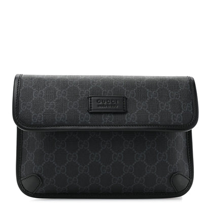 Gucci GG Supreme Monogram Web Slim Belt Bag Black Grey 1 of 13