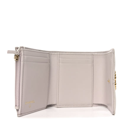 Chanel Goatskin Quilted Chanel 19 Small Flap Wallet Light Purple 5 of 10