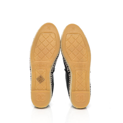 Chanel Linen CC Espadrilles 36 Black 5 of 9