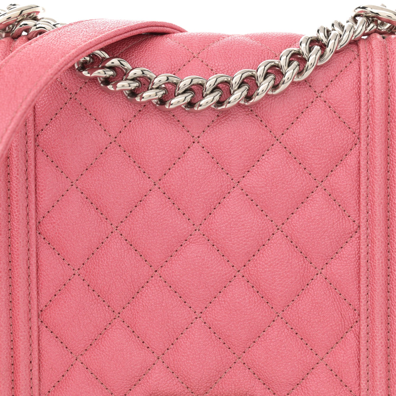 Chanel Iridescent Caviar Quilted North South Boy Flap Pink 7 of 10