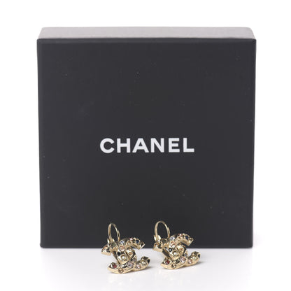 Chanel Crystal CC Earrings Gold Multicolor 5 of 5