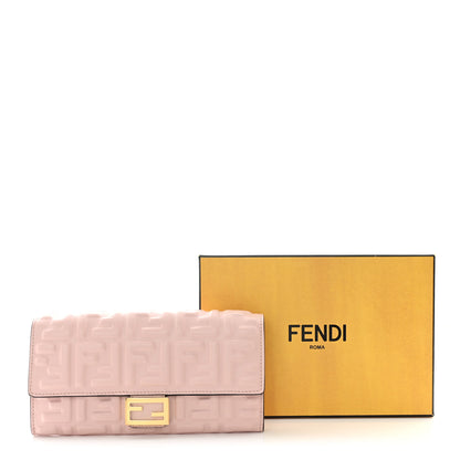 Fendi Nappa Matisse FF Embossed Continental Wallet Rose Quarzo 8 of 8
