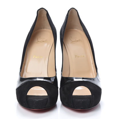 Christian Louboutin Patent Glitter Youlapeep 120 Pumps 40 Black 2 of 8