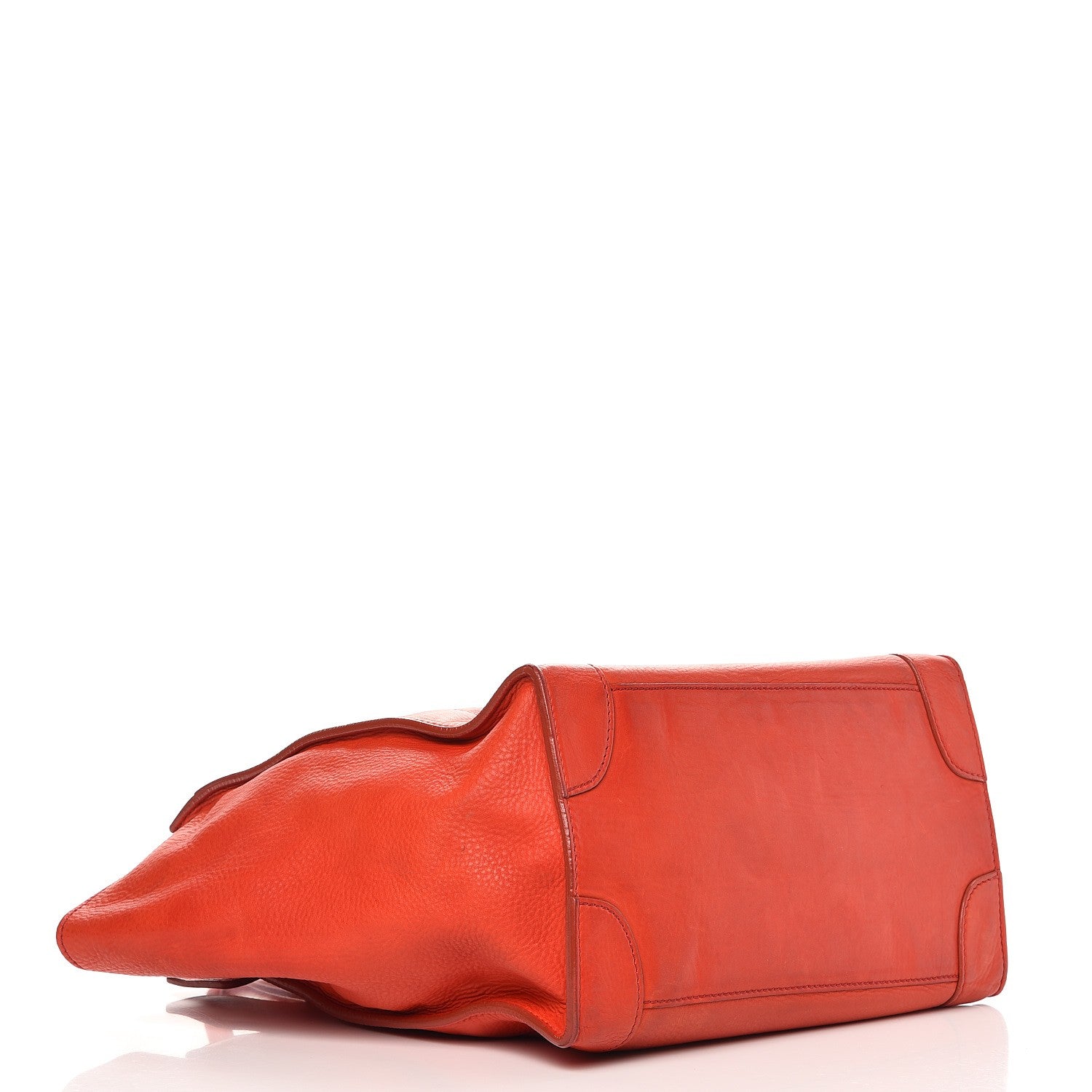 Celine Drummed Calfskin Mini Luggage Vermillion 4 of 15