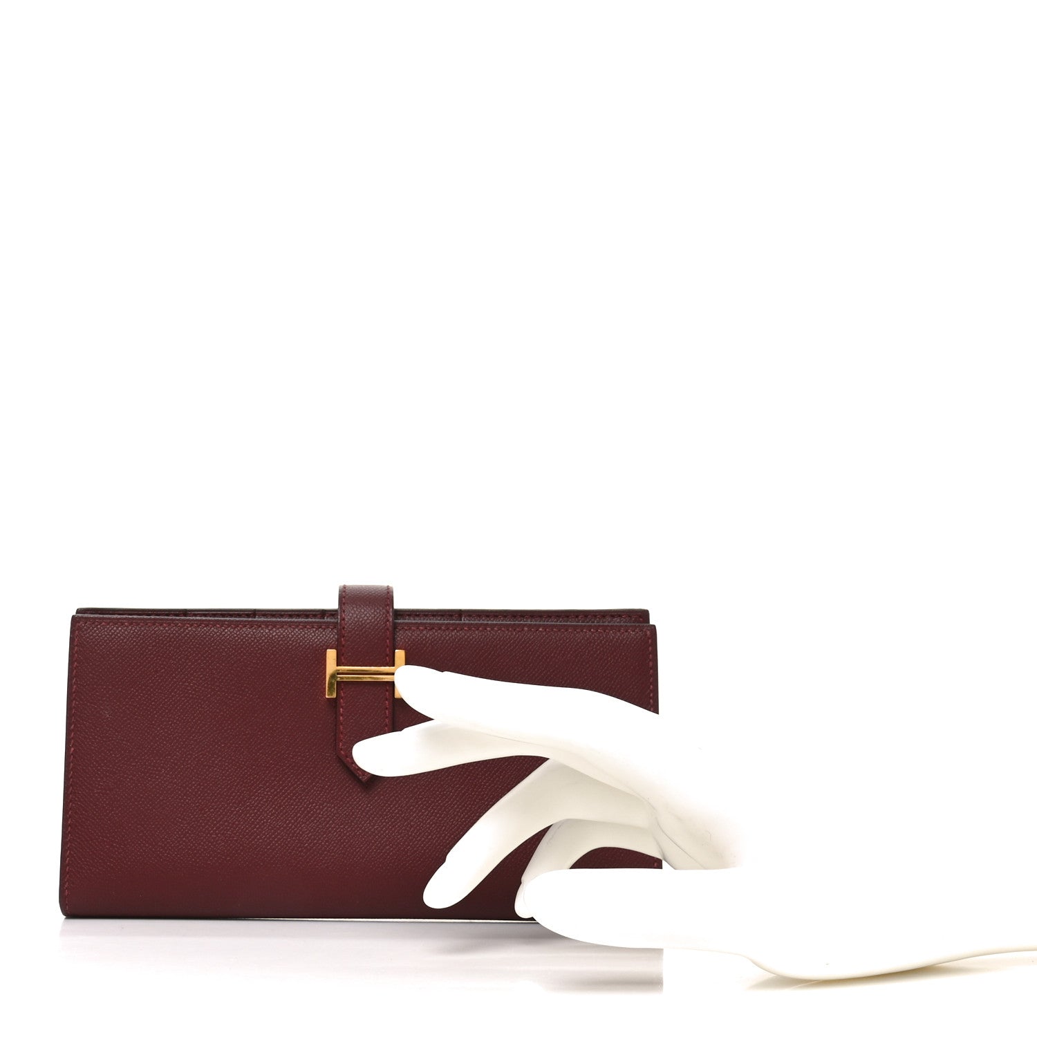 Hermes Epsom Bearn Gusset Wallet Rouge H 2 of 7