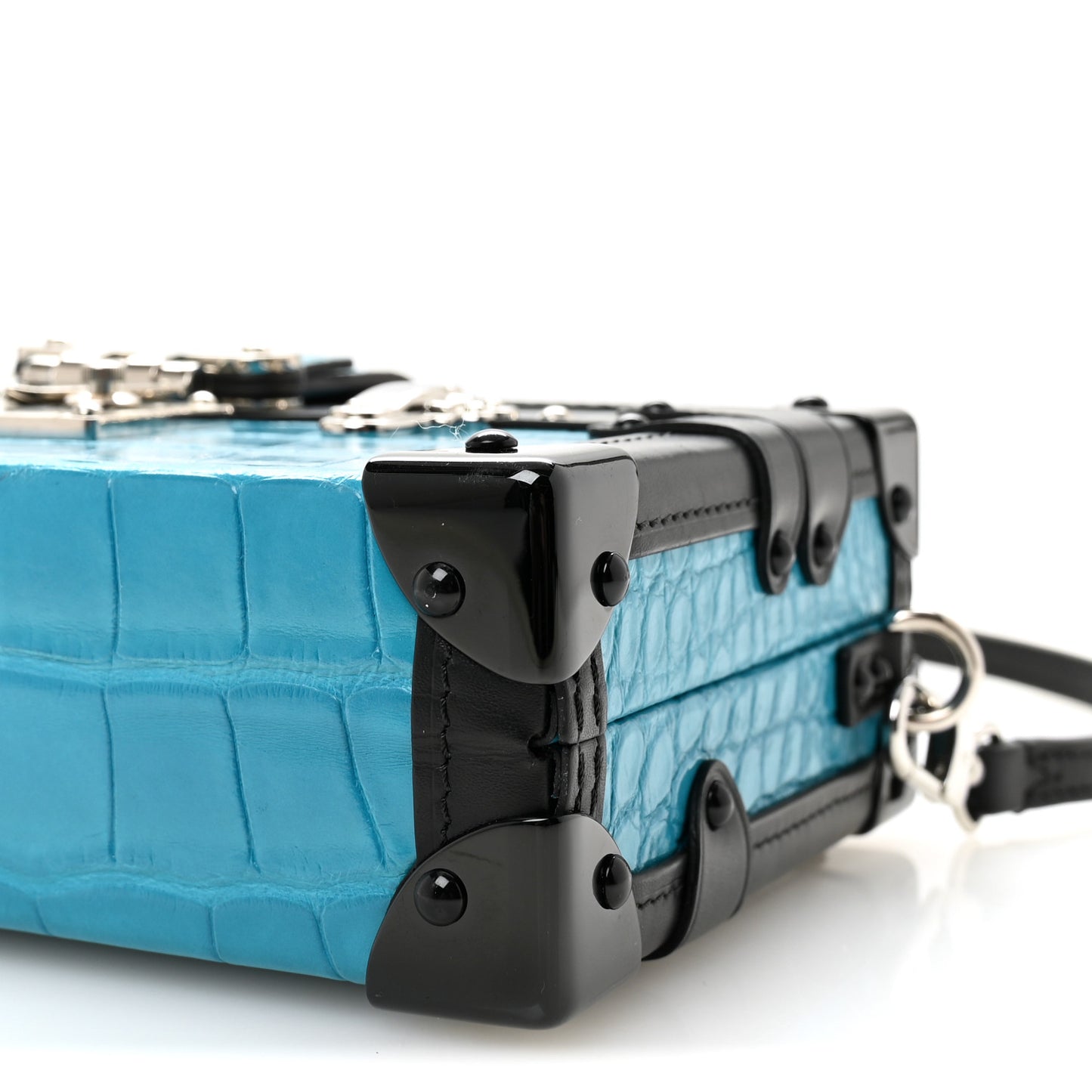 Alligator Petite Malle Blue Black