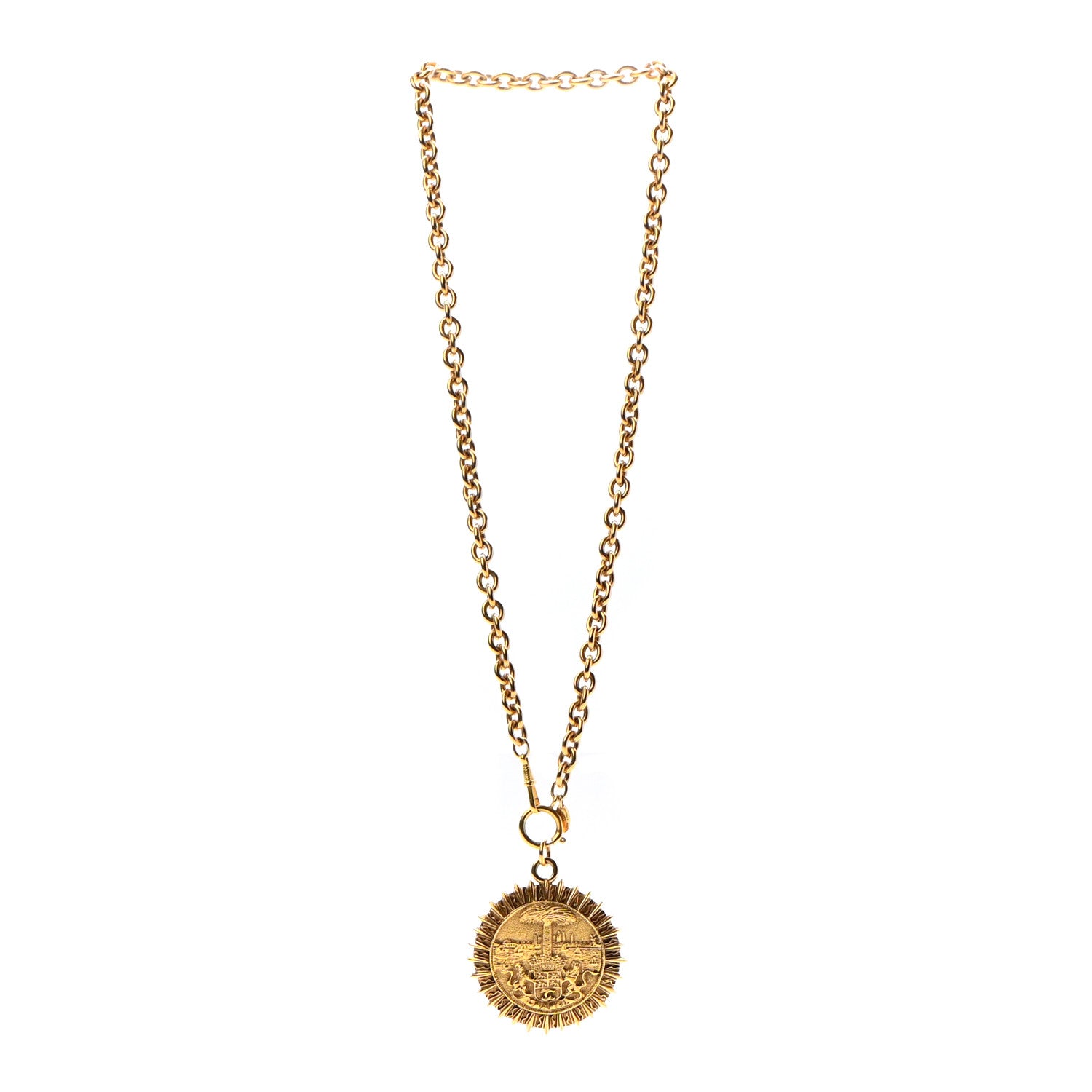 Chanel Medallion CC Chain Necklace Gold 3 of 6