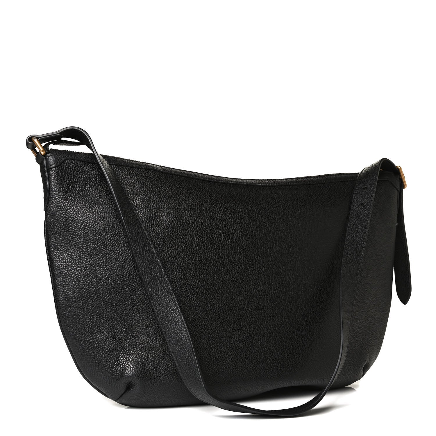 Gucci Grained Calfskin Logo Half Moon Hobo Black 2 of 14