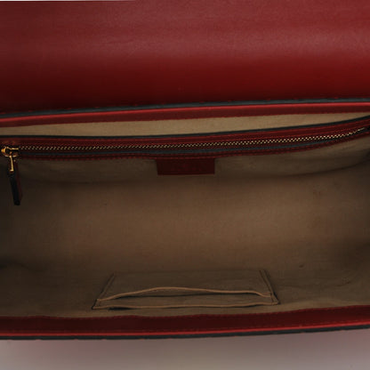 Gucci Guccissima Signature Medium Padlock Top Handle Bag Hibiscus Red 5 of 7