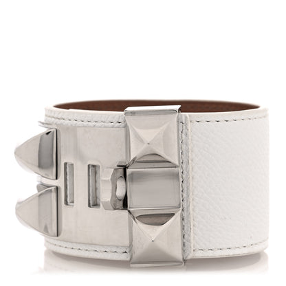 Hermes Epsom Collier De Chien CDC Bracelet S White 3 of 5