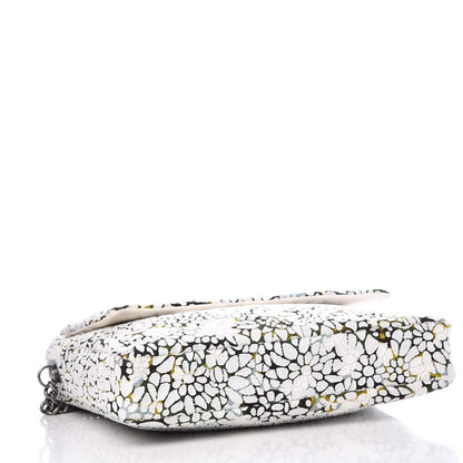 Chanel Tweed Calfskin Floral Messenger Flap Green Black White 4 of 7