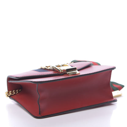 Gucci Calfskin Mini Sylvie Chain Shoulder Bag Hibiscus Red 3 of 9
