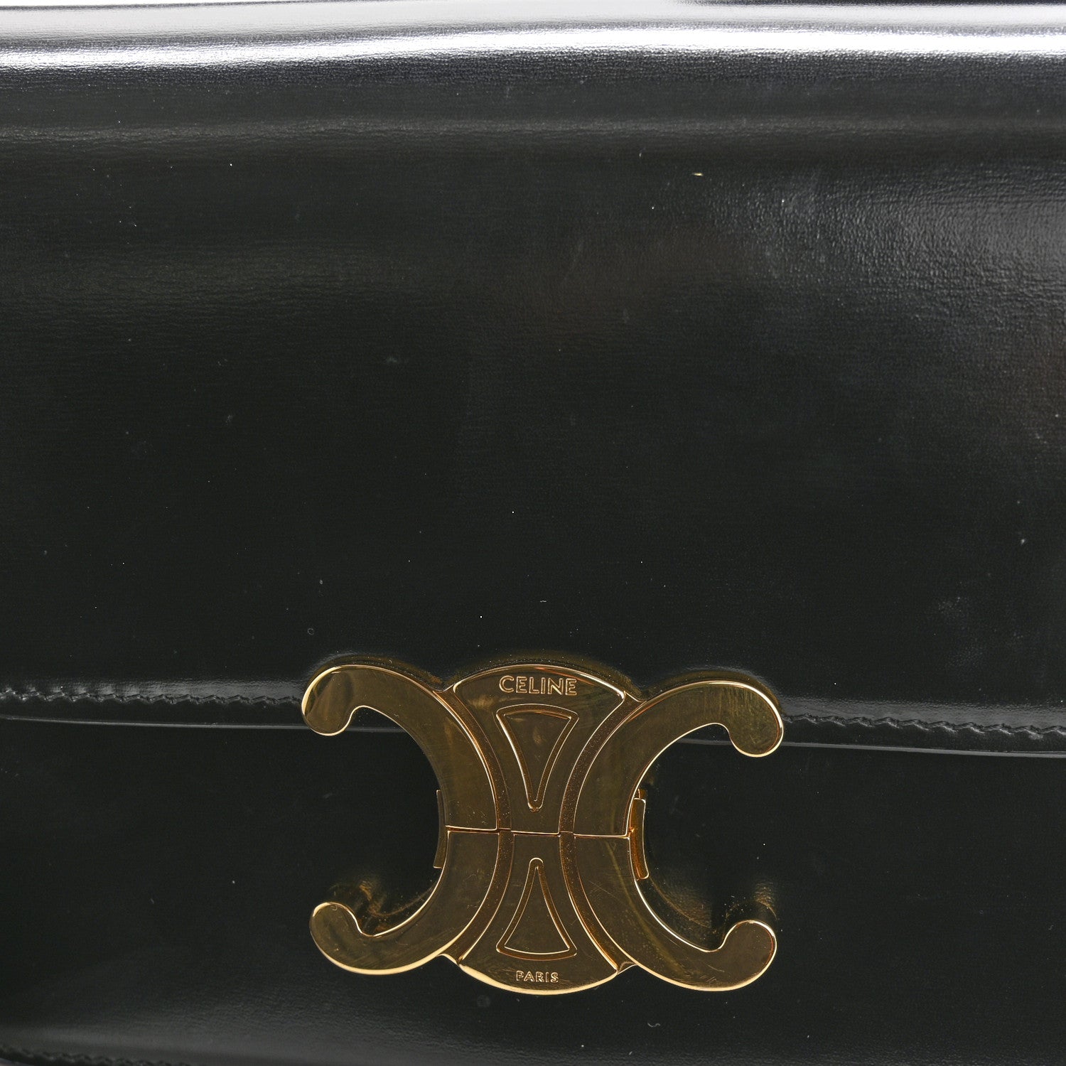 Celine Shiny Calfskin Teen Triomphe Black 11 of 12