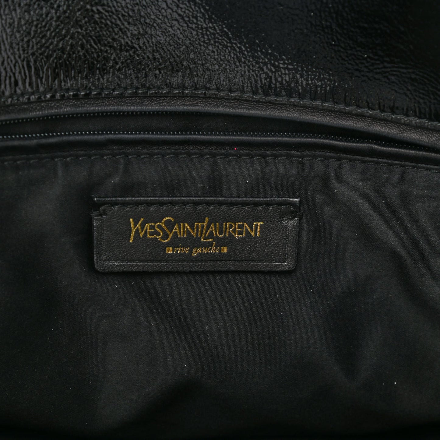 Patent Crocodile Embossed Tribute Tote Black