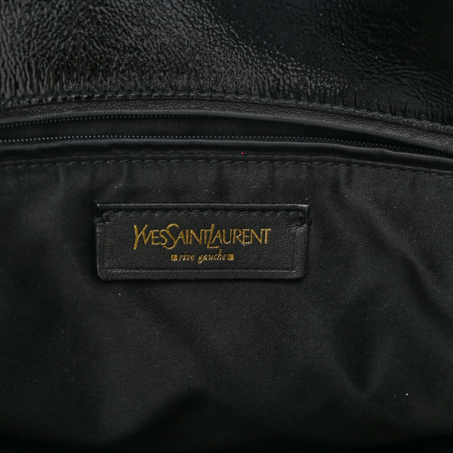 Saint Laurent Patent Crocodile Embossed Tribute Tote Black 6 of 13