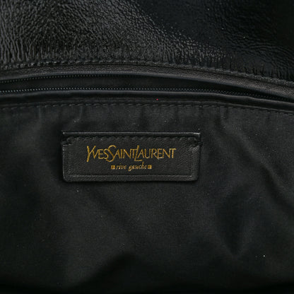 Saint Laurent Patent Crocodile Embossed Tribute Tote Black 6 of 13