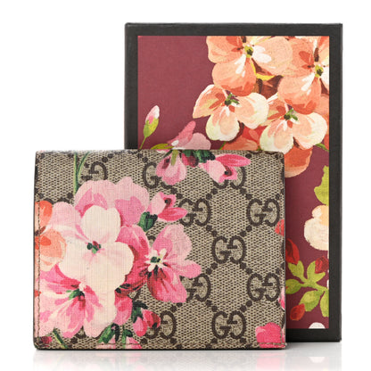 Gucci GG Supreme Monogram Blooms Card Case Beige Multicolor Dry Rose 9 of 9