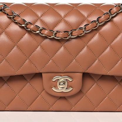Chanel Lambskin Quilted Medium Double Flap Brown 10 of 12
