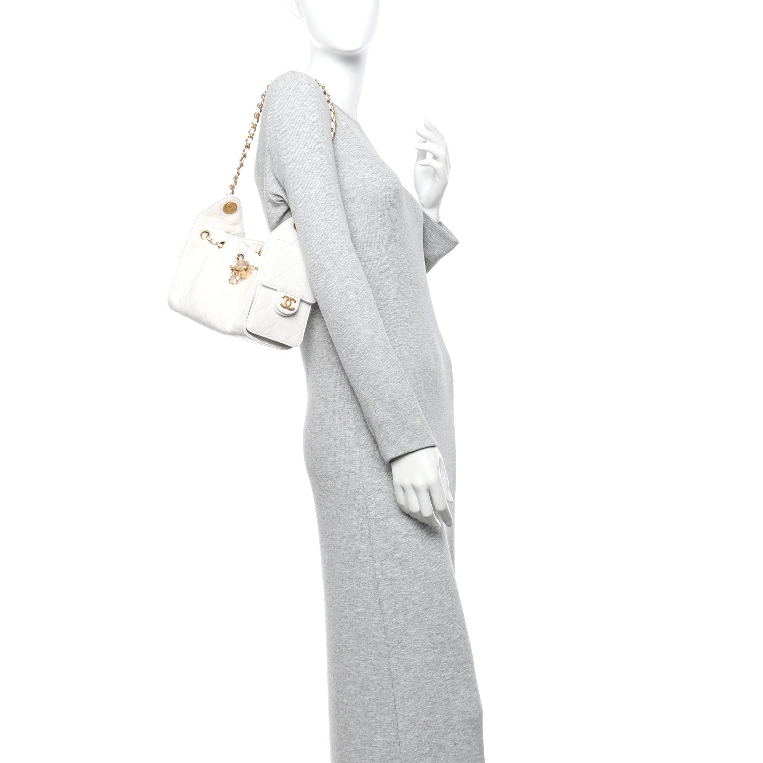 Chanel Caviar Quilted Mini Chanel 25 Handbag White 2 of 11