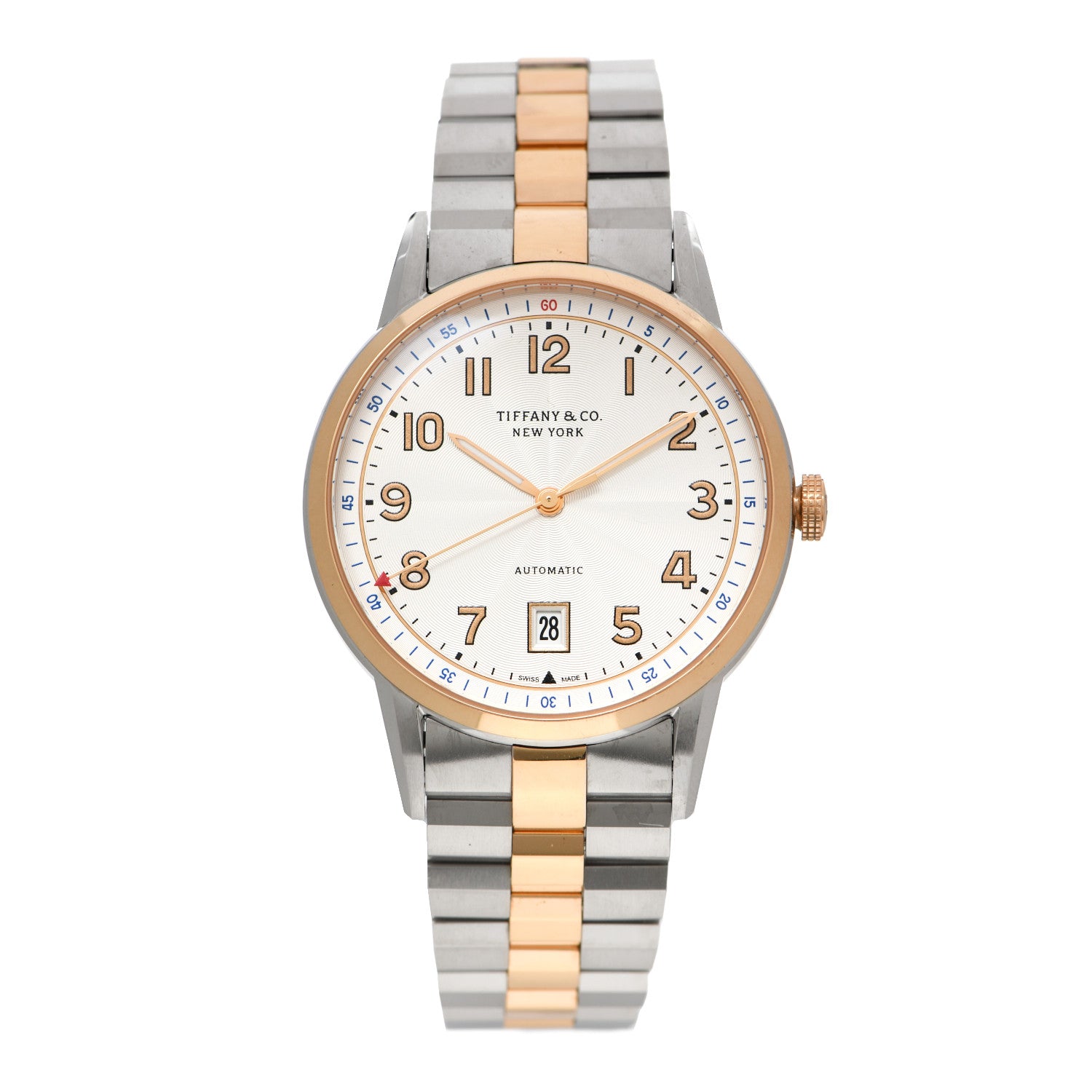Tiffany Stainless Steel 18K Rose Gold 40mm CT60 3-Hand Automatic Watch 1 of 5