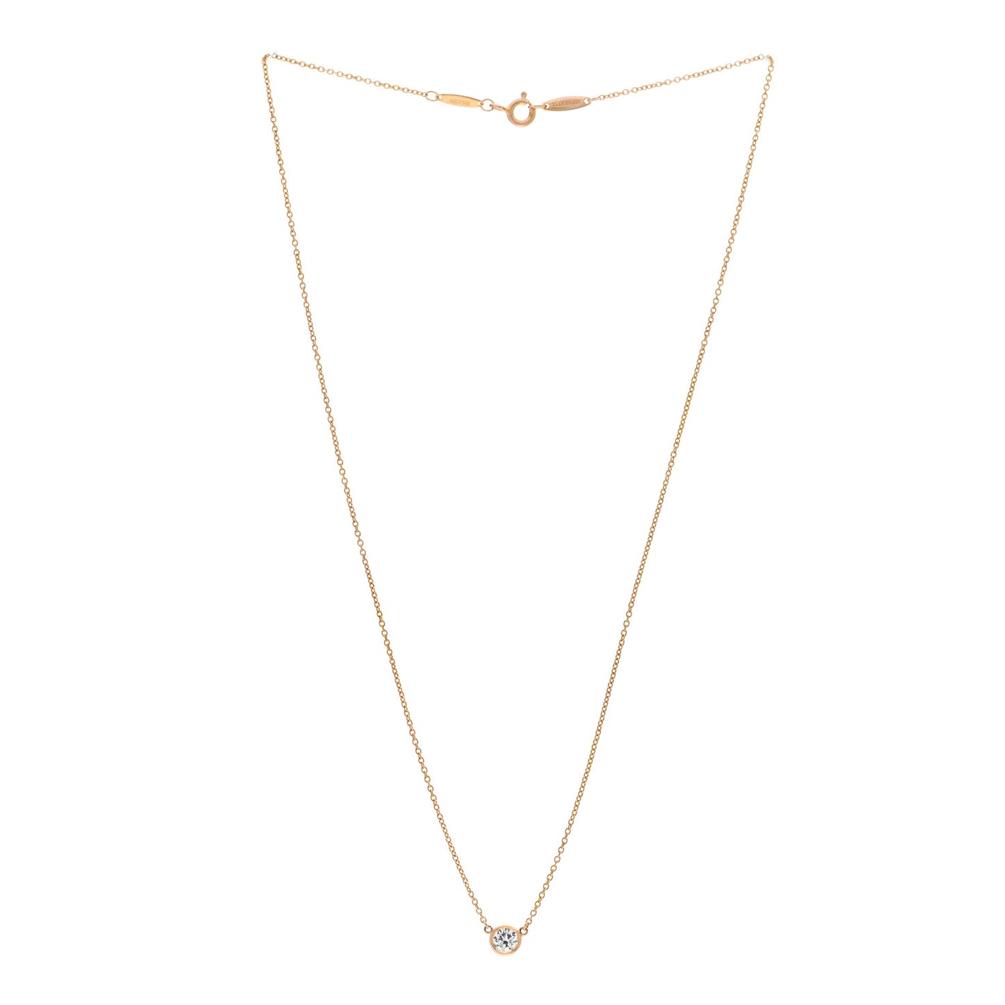 18K Yellow Gold Diamond .28ct Elsa Peretti Diamonds by the Yard Pendant Necklace