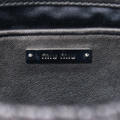 Miu Miu Nappa Matelasse Crystal Flap Clutch Black 8 of 8