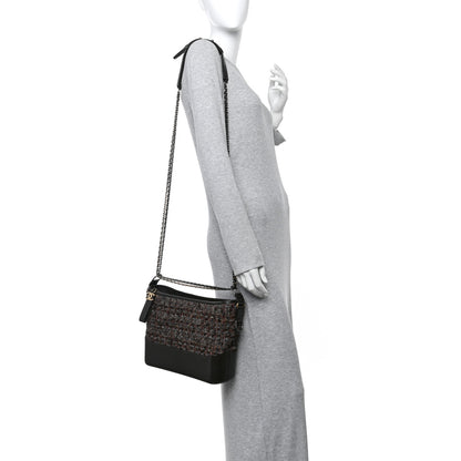 Chanel Tweed Calfskin Medium Gabrielle Hobo Brown 2 of 13