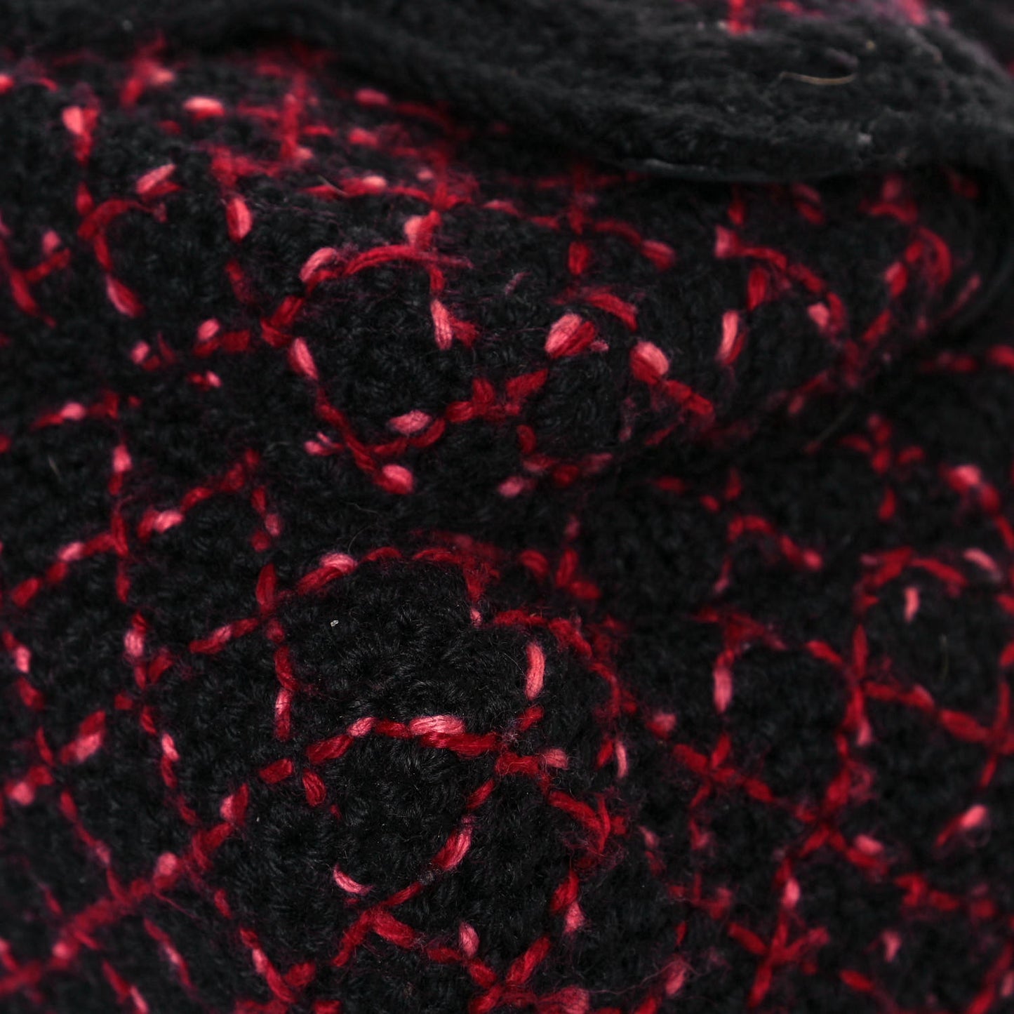 Knit Quilted Backpack Black Burgundy