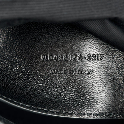 Saint Laurent Calfskin Crocodile Embossed Medium West Hollywood Monogram Fold-Over Black 8 of 11