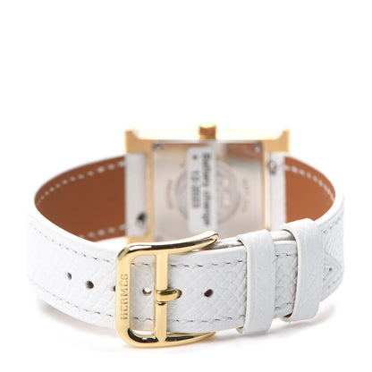 Hermes Stainless Steel Epsom 21mm Heure H Hour Quartz Watch Blanc 3 of 5