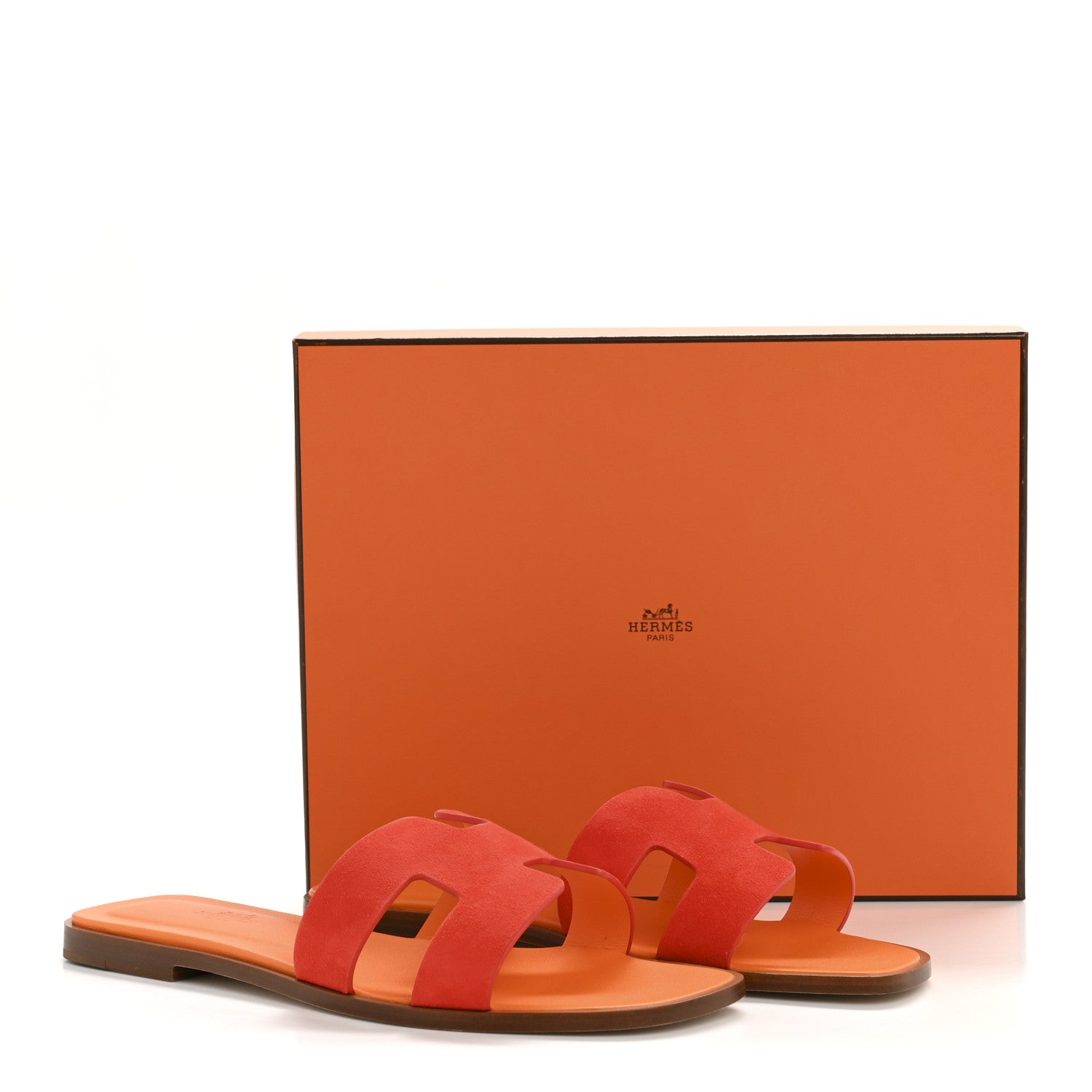 Hermes Suede Goatskin Oran Sandals 40 Rouge Ecarlate 10 of 10