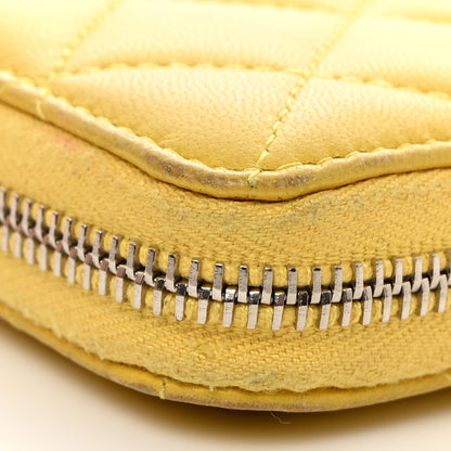 Chanel Lambskin Quilted Large Gusset Zip Around Wallet Yellow 12 of 13