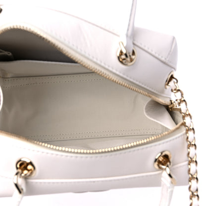 Chanel Calfskin Stitched Cube Top Handle Crossbody Bag White 5 of 12