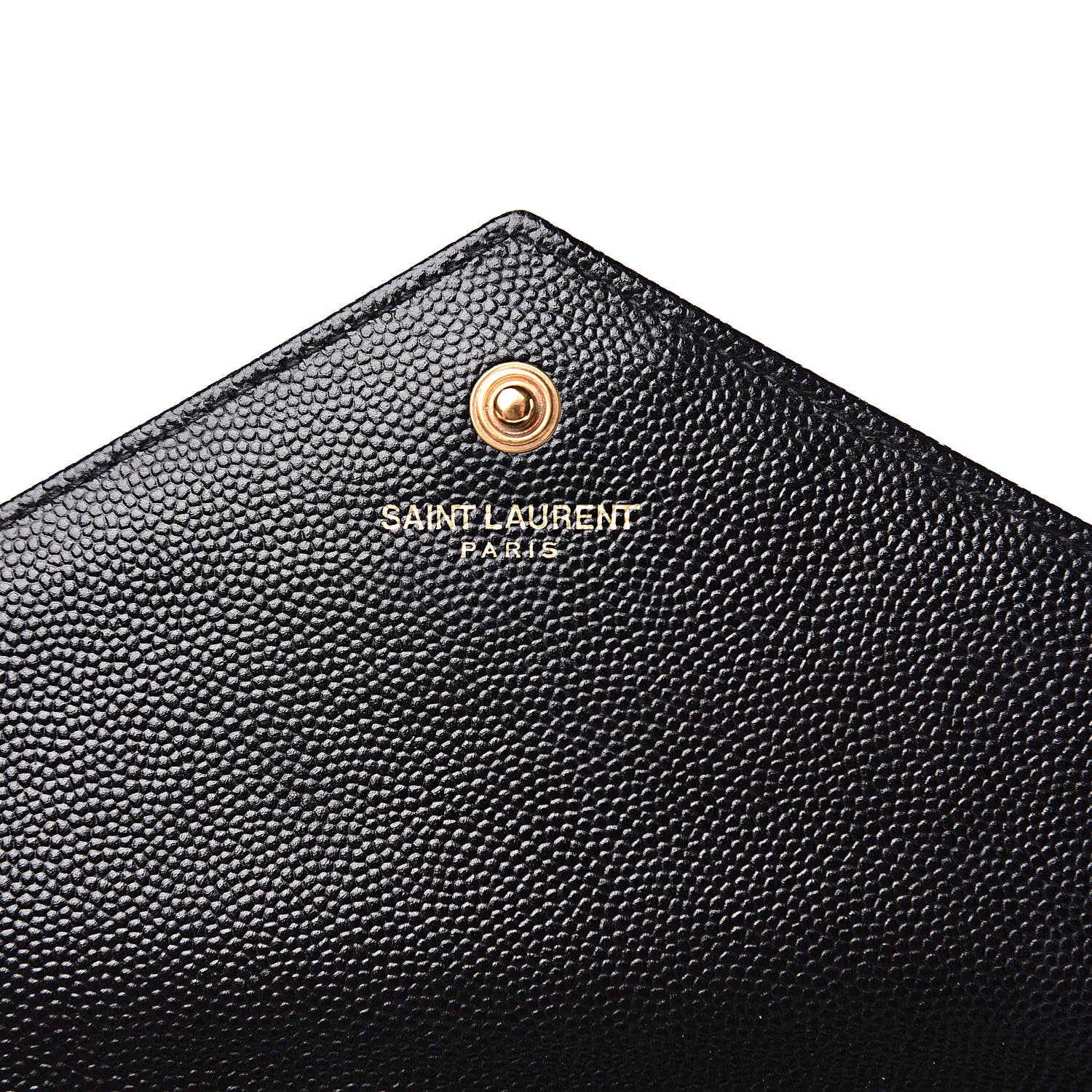 Saint Laurent Grain De Poudre Matelasse Chevron Monogram Chain Wallet Black 6 of 13