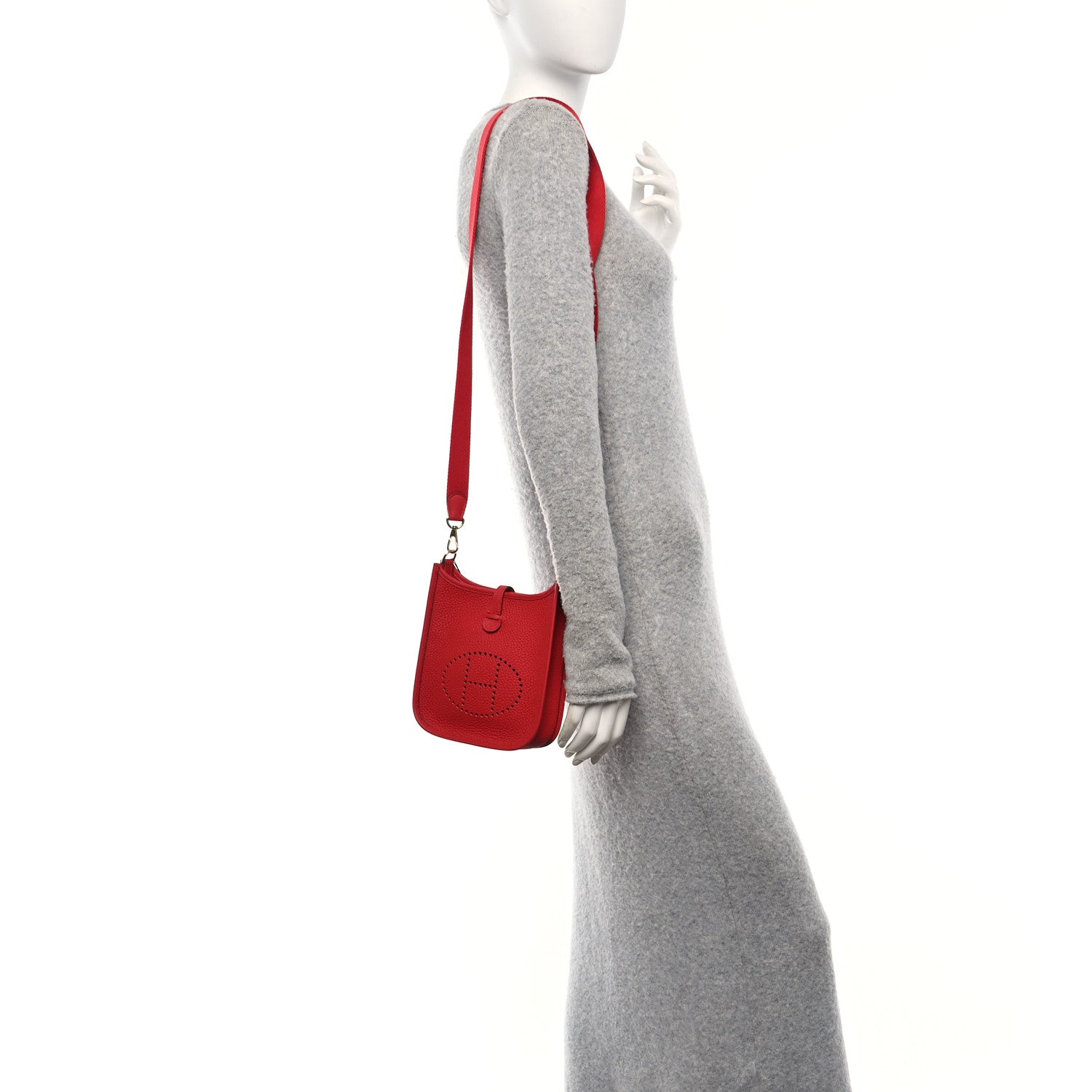 Hermes Taurillon Clemence Amazone Evelyne TPM Vermillion Rouge Vif 2 of 10
